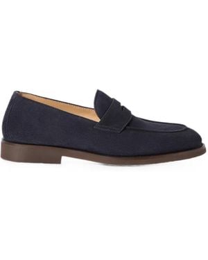 Brunello Cucinelli Penny-Loafer Aus Wildleder - Blau