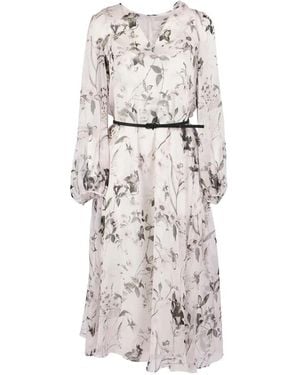Max Mara Floral-Print Midi Dress - White