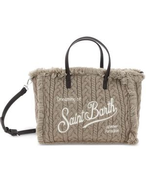 MC2 Saint Barth Cable-Knit Frayed Tote Bag - Metallic