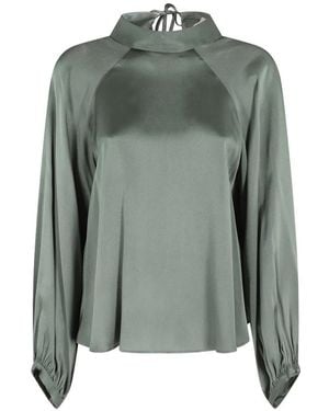 Semicouture Carmine Tie-Fastening Blouse - Green