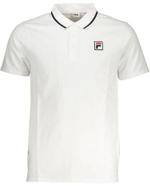 Fila Logo-Patch Tipped Polo Shirt - White