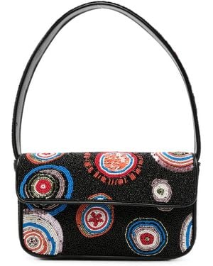 STAUD Tommy Bead-Embellished Shoulder Bag - Black