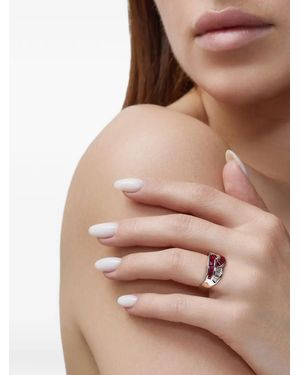 Jewels Aficionado Platinum Geknoopte Ring Met Diamant En Robijn - Naturel