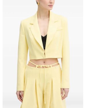 Fracomina Cropped Blazer - Yellow