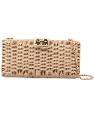 Rodo Chain Clutch Bag - Natural