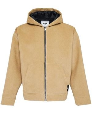 MSGM コーデュロイ フーデッドジャケット - ナチュラル