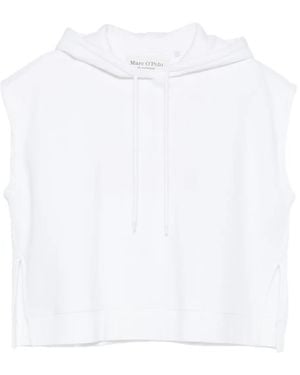 Marc O' Polo Side-Split Hoodie - White