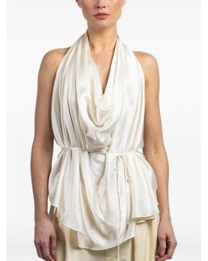 Wardrobe NYC Halter Satin Blouse - White