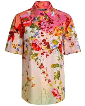 Roberto Cavalli Fuchsia Cotton Elastane Shirt - White