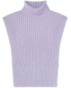 RETORI Rib-Knit Open-Back Cashmere Tank Top - Purple