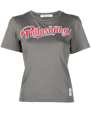 Philosophy Di Lorenzo Serafini T-Shirt Met Logoprint - Grijs