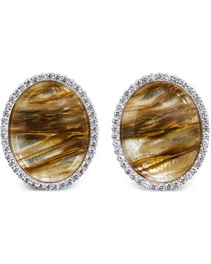retroféte Fillipa Ronde Oorbellen Verfraaid Met Stenen - Metallic