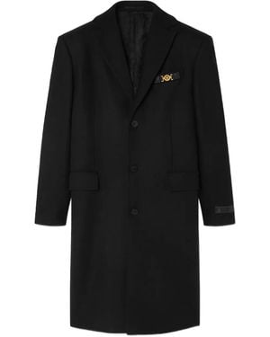 Versace Single-Breasted Coat - Black