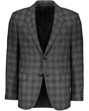 ZEGNA チェック ジャケット - ブラック
