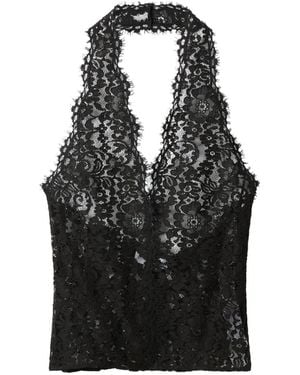 Stella McCartney Halterneck Lace Top - Black