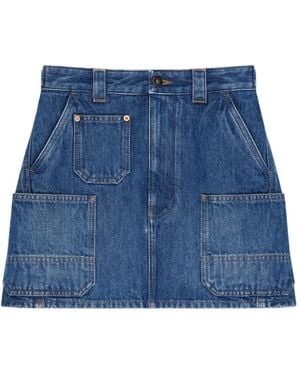 Givenchy Structured Denim-Look Mini Skirt - Blau
