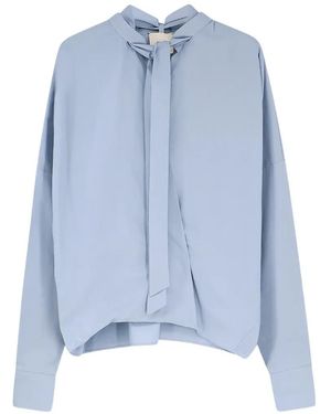 Alysi Bow V-Neck Shirt - Blue