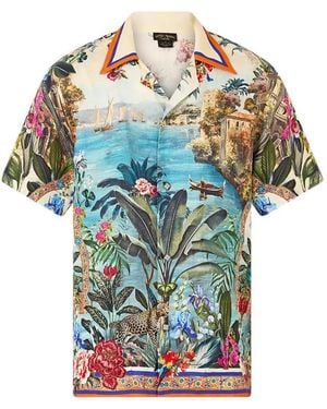 CAMILLA Bodrum Botanicals Short-Sleeve Shirt - Blue
