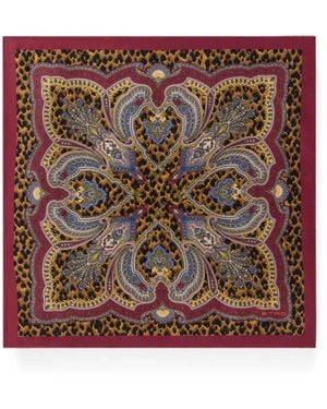 Etro Paisley-Print Leopard-Pattern Scarf - Brown