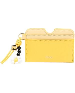 Fendi Ff Diamonds Flower-Detail Card Holder - Yellow
