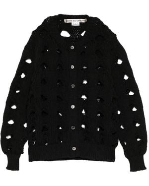 Comme des Garçons Grob Gestrickter Cardigan - Schwarz