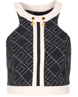 Elisabetta Franchi Halter-Neck Vest - Blue