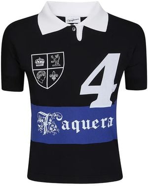 VAQUERA Logo-Print Striped Polo Shirt - Black