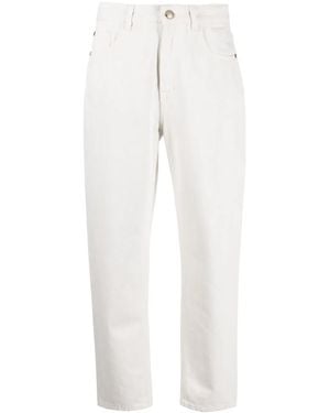 Moorer Pantalones Capri De Talle Medio - Blanco