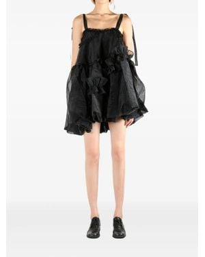 Cecilie Bahnsen Cristina ruffled tie-strap mini dress - Schwarz