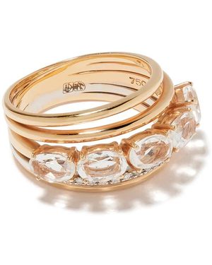 Brumani Anillo Looping En Oro Blanco Y De 18Kt Con Diamante Y Cuarzo