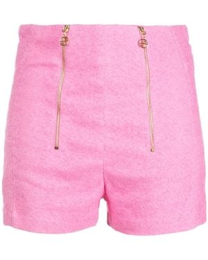 Patou ジップディテール ツイードショートパンツ - ピンク