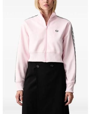 Fred Perry Logo-Embroidered Zip-Up Sweatshirt - White