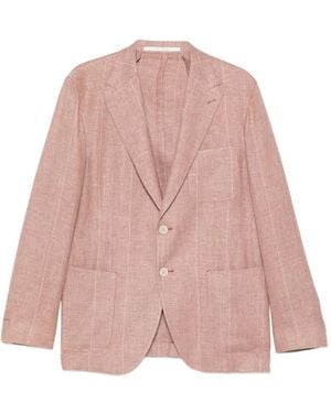 Eleventy Check Button Blazer - Pink