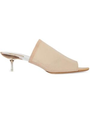 Courreges Square-Toe Sandals - Natural