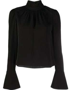Rabanne Ruched Long-Sleeve Top - Black
