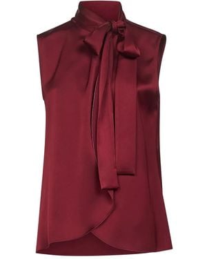 Blanca Vita Lavallière-Collar Sleeveless Top - Red