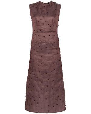 Fabiana Filippi Silk Padded Midi Dress - Purple