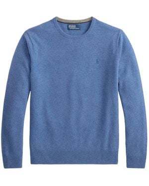 Polo Ralph Lauren Pony Embroidered V-Neck Jumper - Blue