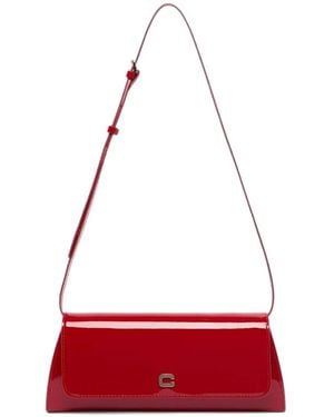 CAREL PARIS Sac Porté Épaule Madeleine En Cuir Verni - Red