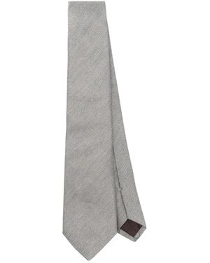 Canali Interlock Twill Tie - Grey