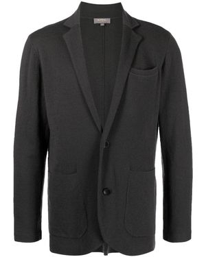 N.Peal Cashmere Fine-Knit V-Neck Jacket - Black