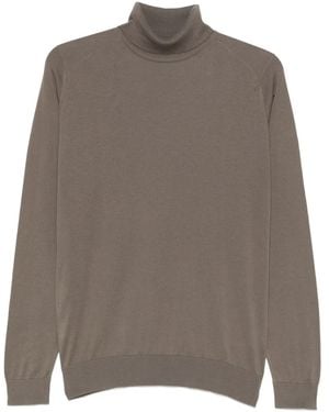 John Smedley Hawley Oberteil mit Rollkragen - Braun