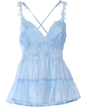 Ermanno Scervino Top mit Spitzendetails - Blau