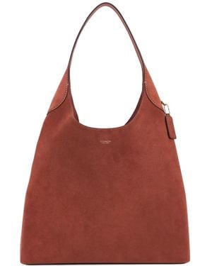 COACH Brooklyn 39 Suede Logo-Print Tote Bag - Red