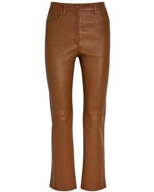 JOSEPH Duke Leather Trousers - Brown