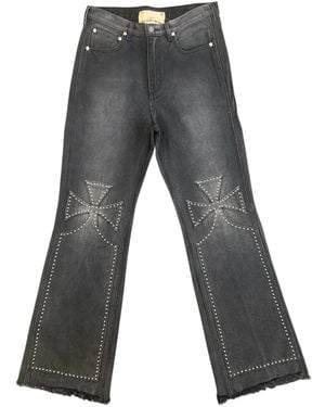 SEKRIT Chopper Studded Jeans - Grey