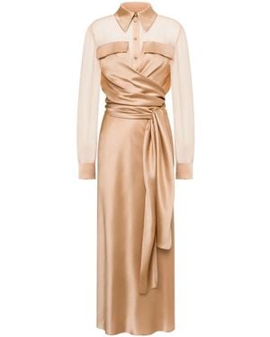Alberta Ferretti Chemisier Drappeggiato - Neutro