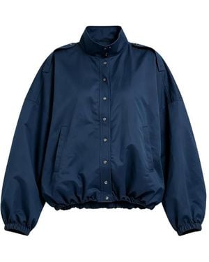 Brunello Cucinelli Epaulette-Detail Bomber Jacket - Blue