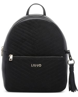 Liu Jo Rucksack Mit Chevron-Steppung - Schwarz