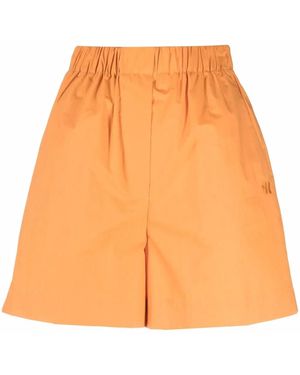 Nanushka Short En Coton À Taille Élastiquée - Orange